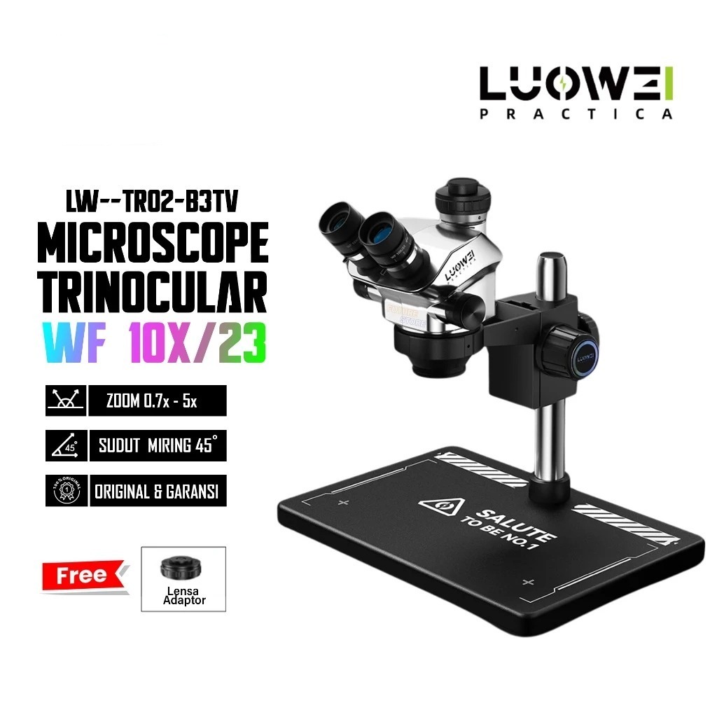LUOWEI  LW-TR02-B3TV  Microscope Trinocular 7-50x Geek Future series Trinocular HD Microscope