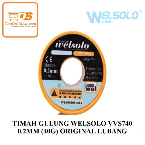 TIMAH GULUNG WELSOLO VVS-740 0.2MM [40G] LUBANG ORIGINAL